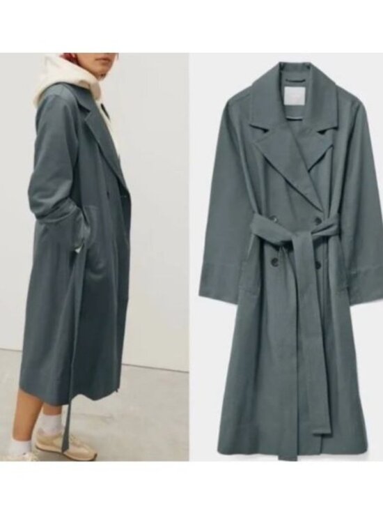 Everlane Jackets & Blazers - Everlane The Drape Trench Coat, Double Breasted, Small, Sage Green Boho City Hip